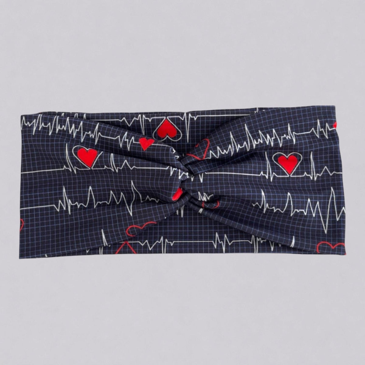 Black Heartbeat Twist Headband
