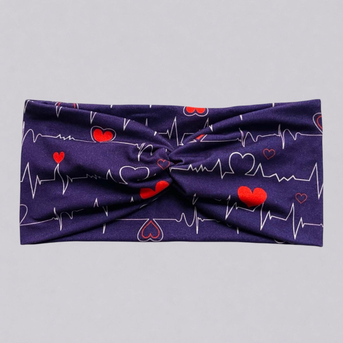 Purple Heartbeat Twist Headband