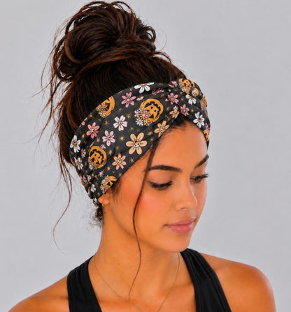 Floral Pumpkin Twist Headband