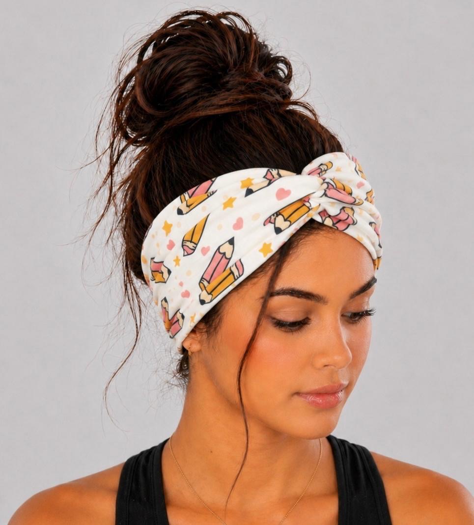Pencil Back To School Twist Headband