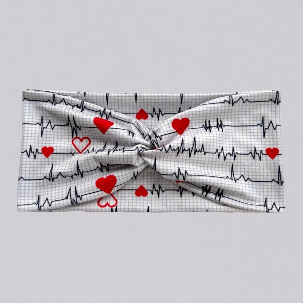 White Heartbeat Twist Headband