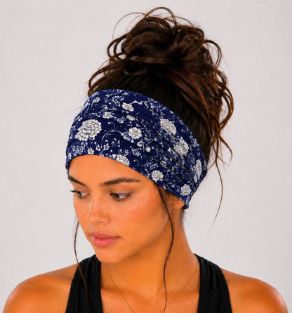 Navy Floral, Navy Blue Floral, Blue & White Floral, Vintage Floral, Classic Floral, Elegant Floral, Soft Knit, Stretch Knit
Extra Wide, Scrunch Headband, Handmade, Non-Slip, Full Coverage, Everyday Wear, Comfortable Fit