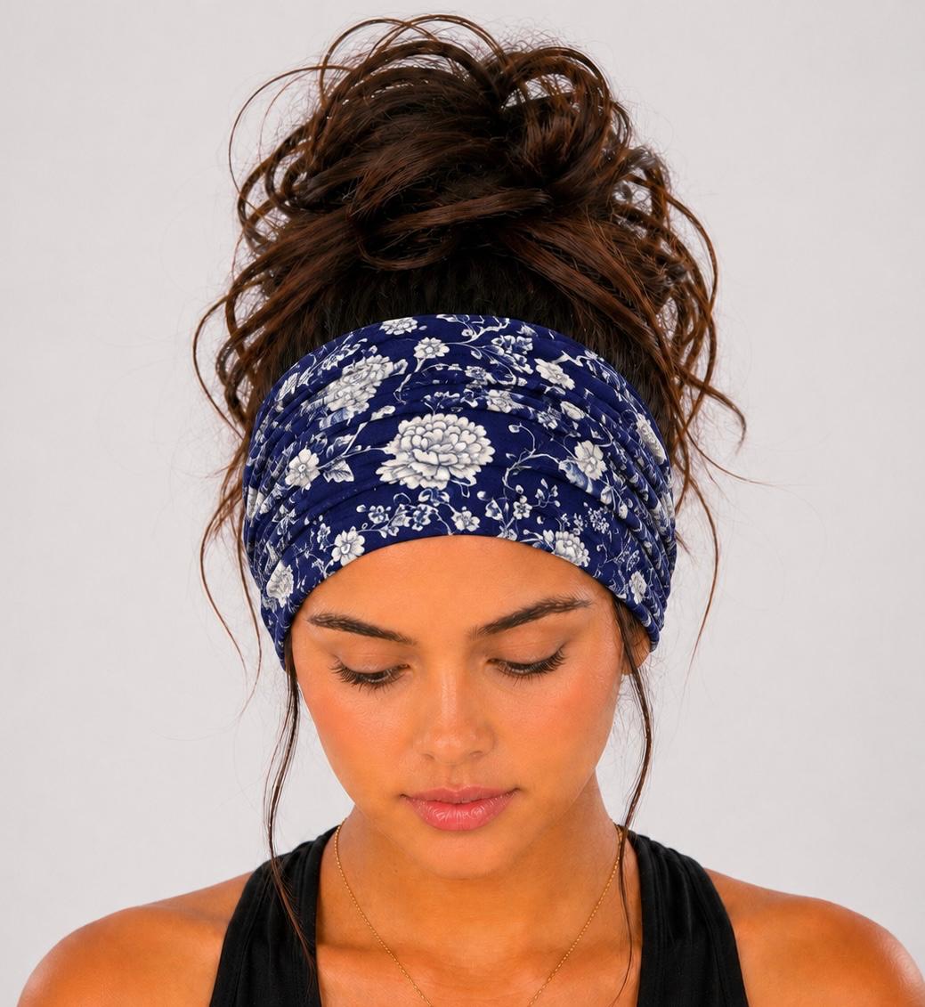 Navy Floral, Navy Blue Floral, Blue & White Floral, Vintage Floral, Classic Floral, Elegant Floral, Soft Knit, Stretch Knit
Extra Wide, Scrunch Headband, Handmade, Non-Slip, Full Coverage, Everyday Wear, Comfortable Fit